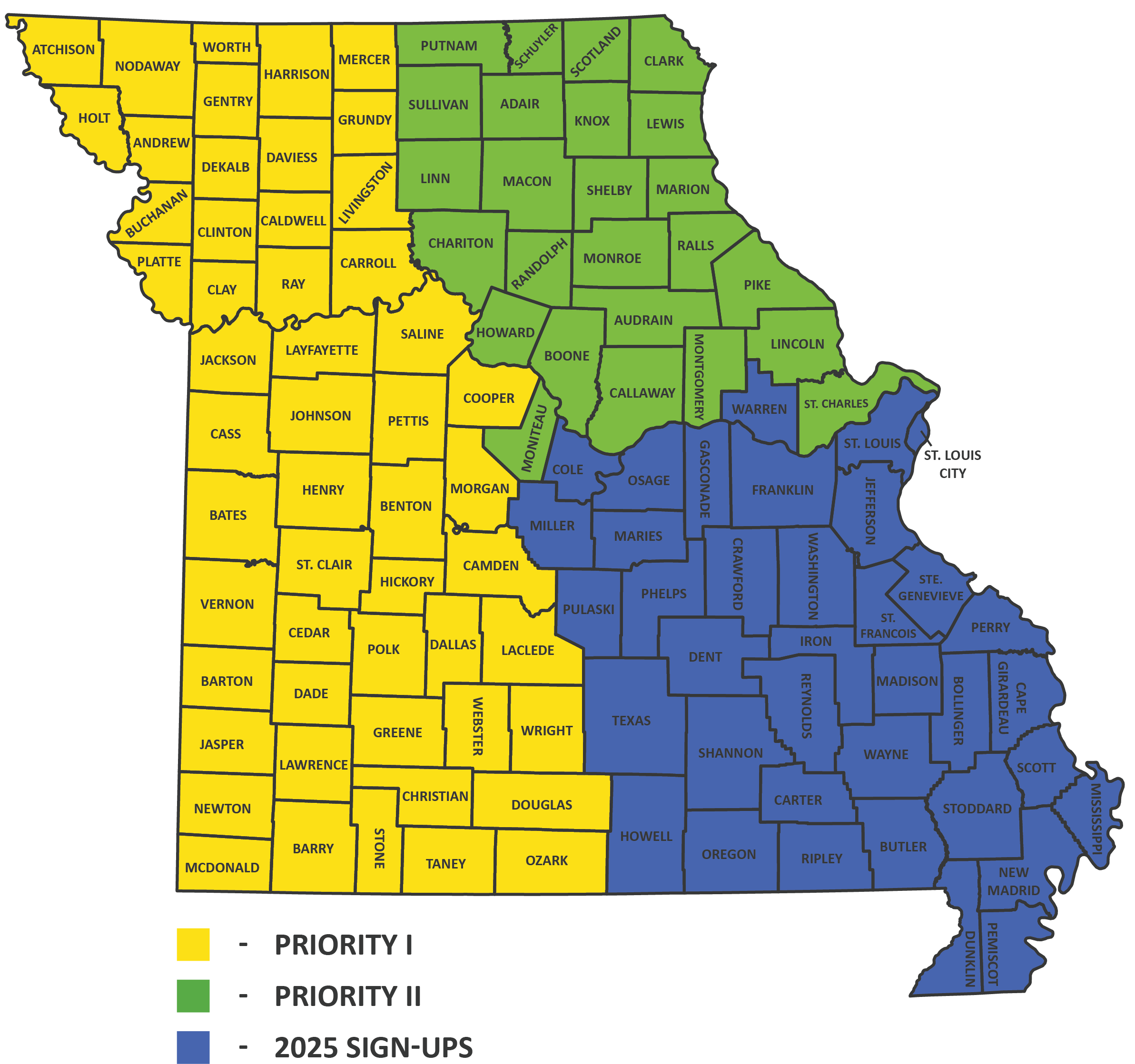 map of missouri counties that are eligible for CRCL grant